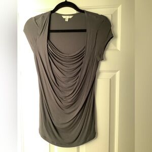 CAbi Charcoal Draped Blouse
